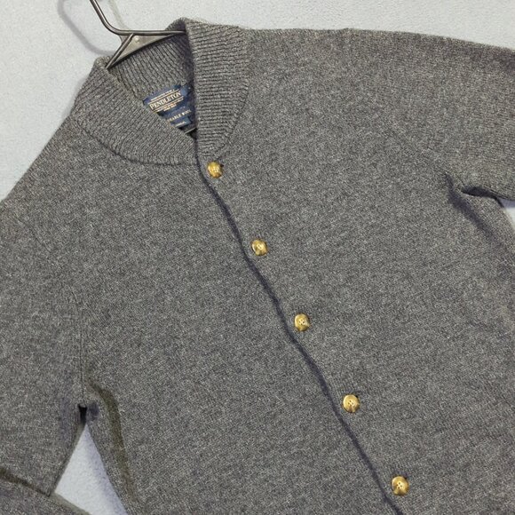 Pendleton Sweater Men's L Gray Shetland Collection Cardigan Washable Wool - Picture 1 of 12